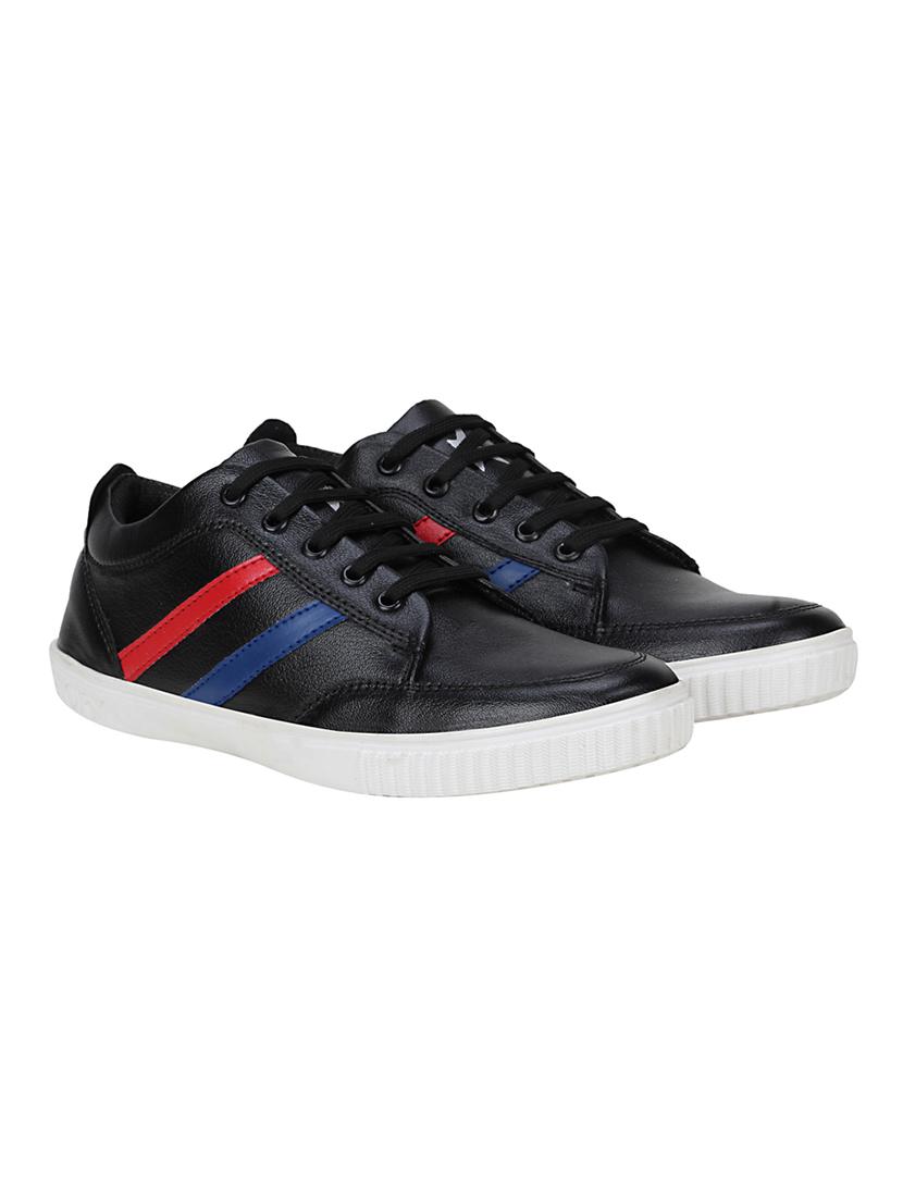black leatherette lace up sneaker - 15337344 - Zoom Image - 3