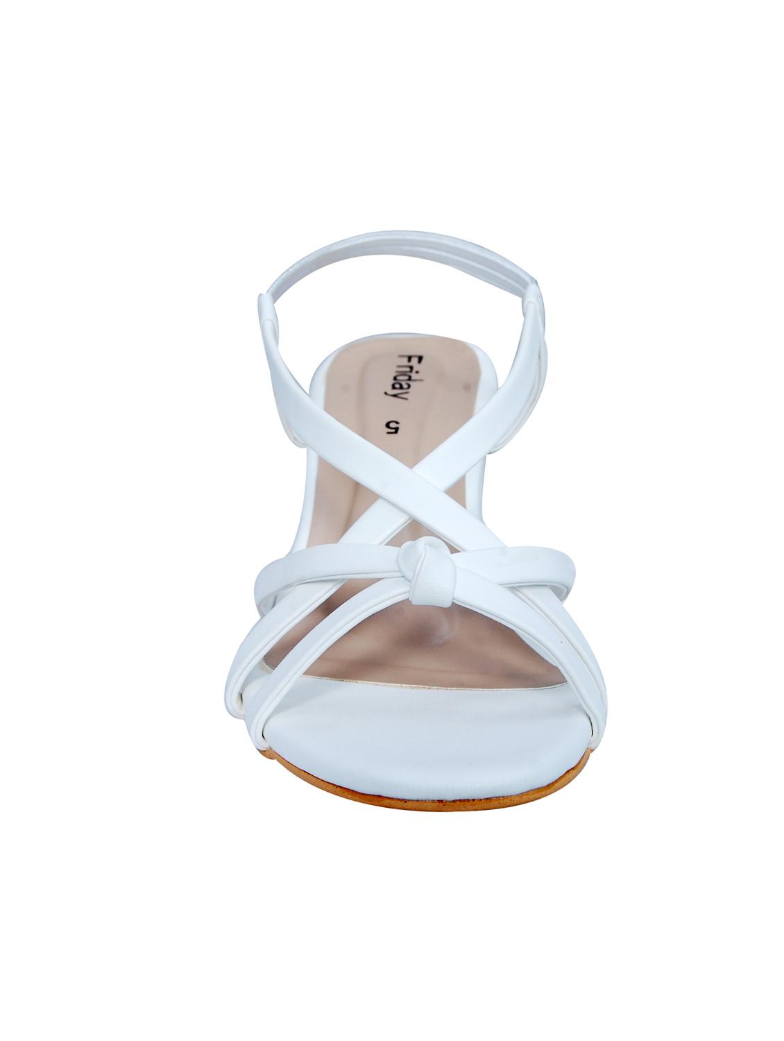 white pu ankle strap sandals - 15338208 - Zoom Image - 3