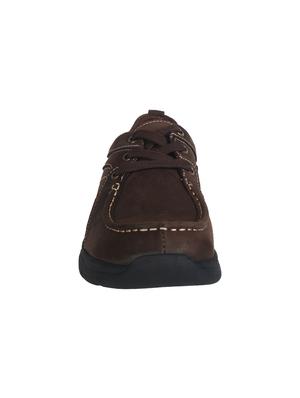 brown leatherette lace up shoes - 15338432 - Standard Image - 3