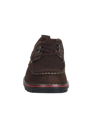 brown leatherette lace up shoes - 15338433 - Standard Image - 3
