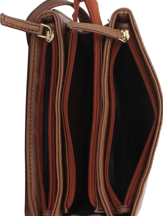 tan leatherette (pu) regular sling bag - 15338914 - Zoom Image - 3