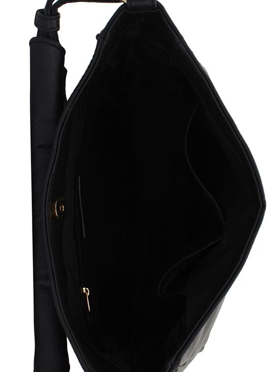 black leatherette (pu) hobo handbag - 15338924 - Zoom Image - 3