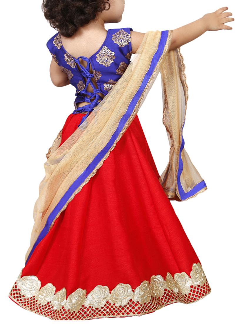 red viscose lehnga choli - 15338965 - Zoom Image - 3