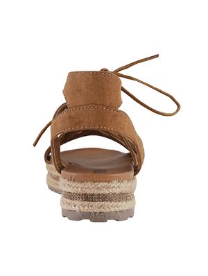 brown faux leather gladiators sandals - 15339455 - Standard Image - 3