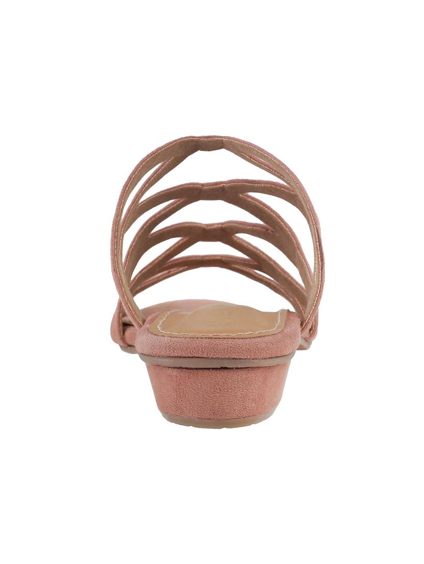 pink faux leather slip on sandals - 15339461 - Zoom Image - 3