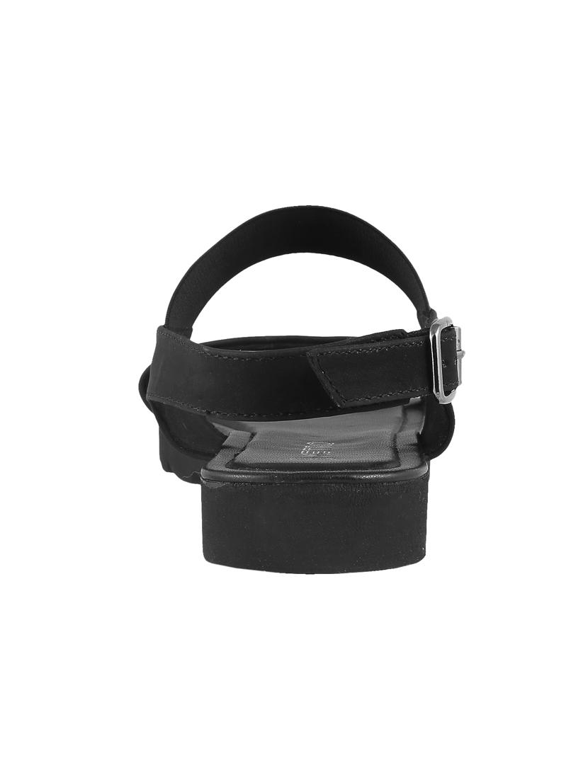 black faux leather back strap sandals - 15339478 - Zoom Image - 3