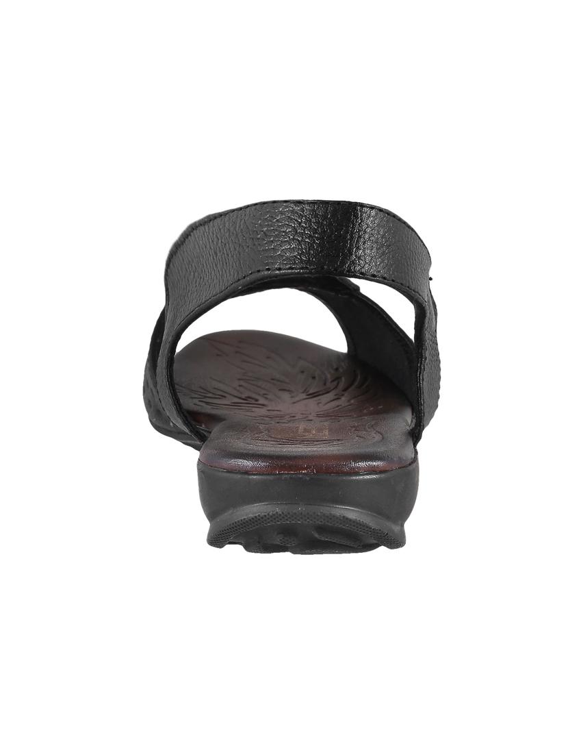 black faux leather back strap sandals - 15339483 - Zoom Image - 3