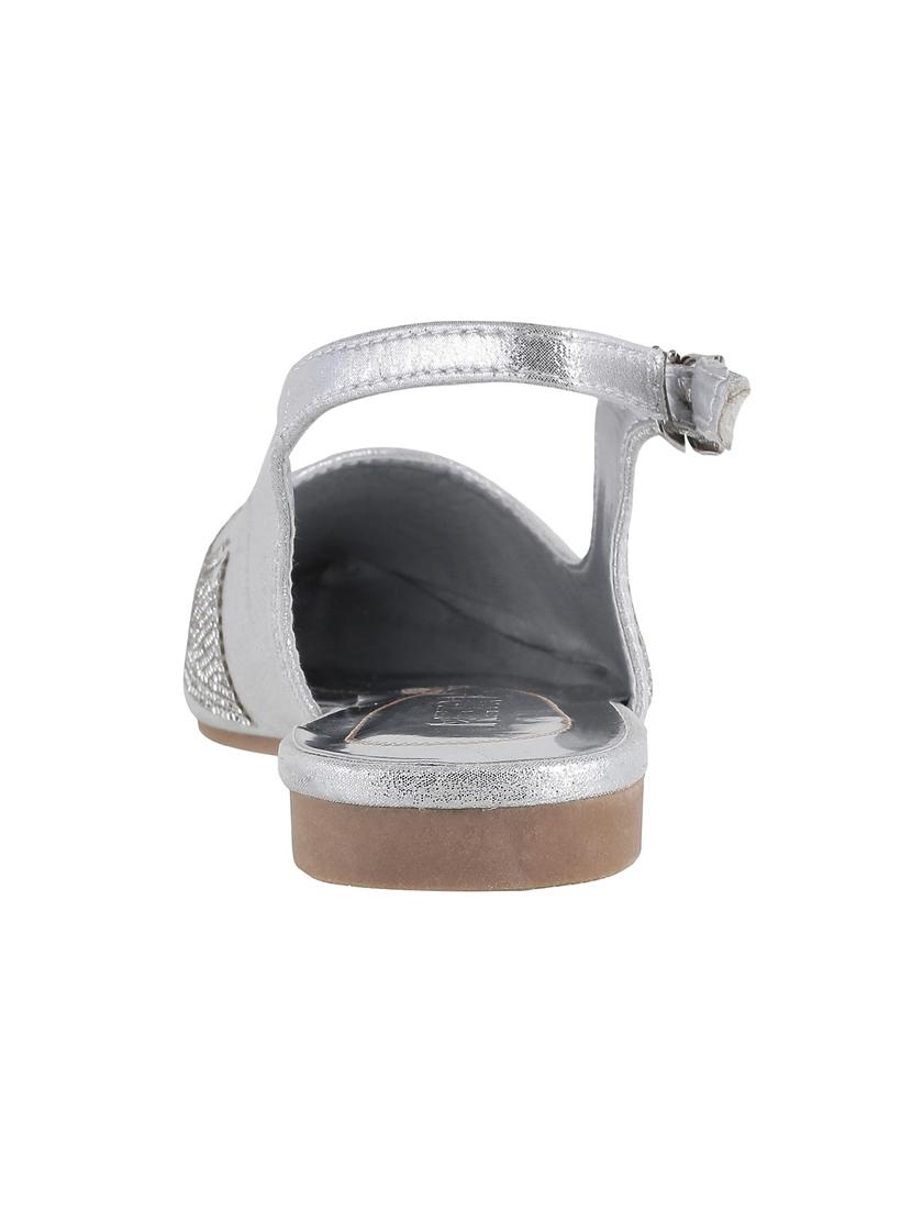 silver faux leather back strap sandals - 15339496 - Zoom Image - 3