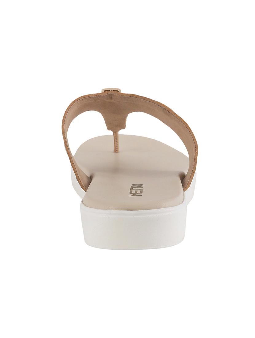 beige leatherette toe separator sandals - 15339506 - Zoom Image - 3