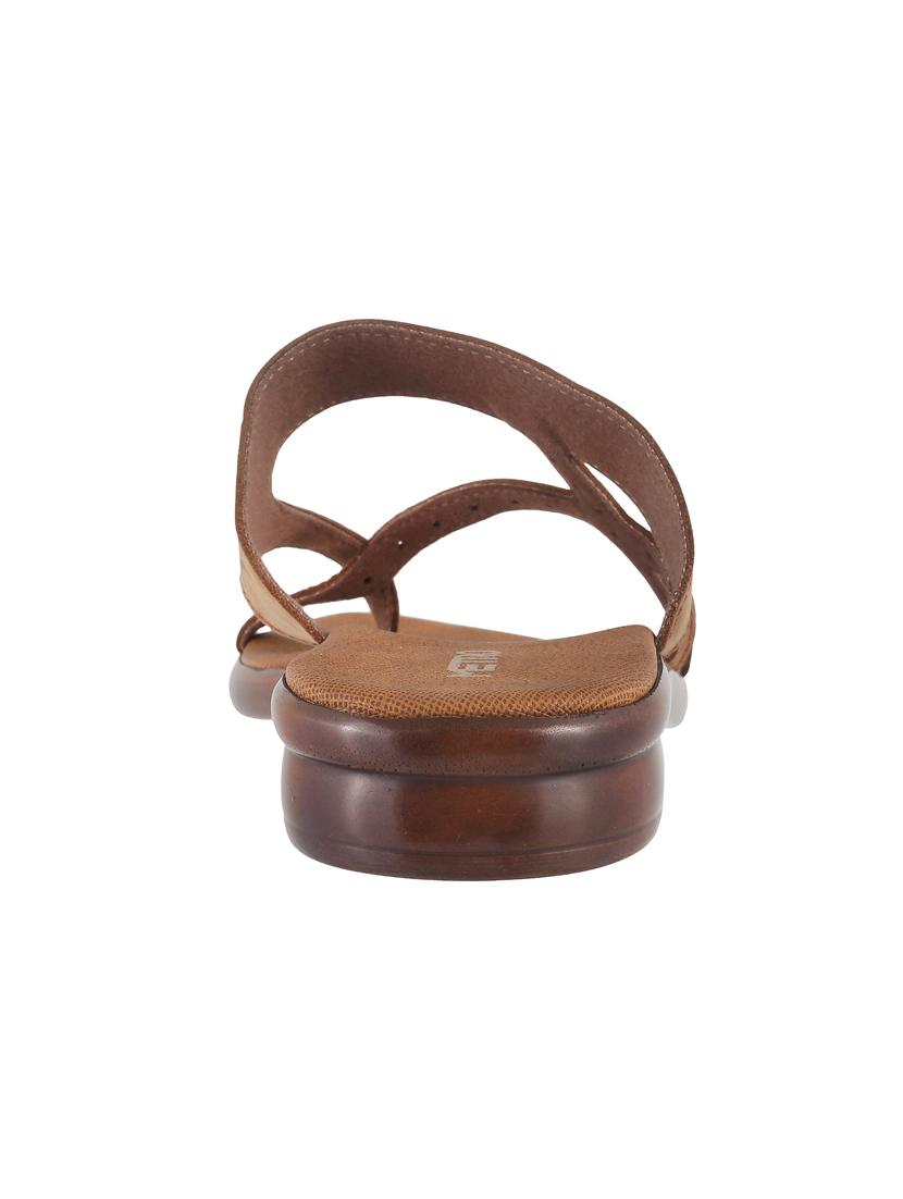 brown leatherette one toe sandals - 15339518 - Zoom Image - 3