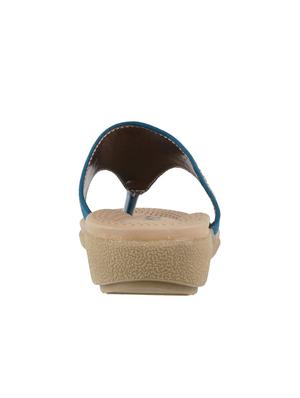 blue faux leather toe separator wedges - 15339527 - Standard Image - 3