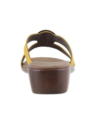 yellow faux leather slip on sandals - 15339545 - Standard Image - 3