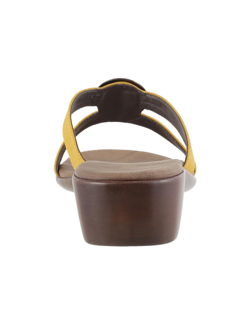 yellow faux leather slip on sandals - 15339545 - Zoom Image - 3
