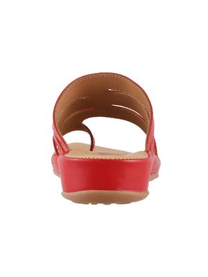 red faux leather toe separator sandals - 15339547 - Standard Image - 3