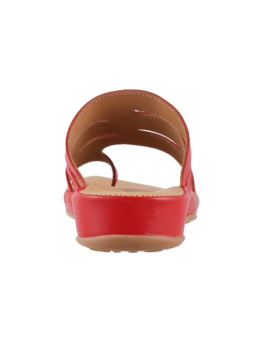 red faux leather toe separator sandals - 15339547 - Zoom Image - 3