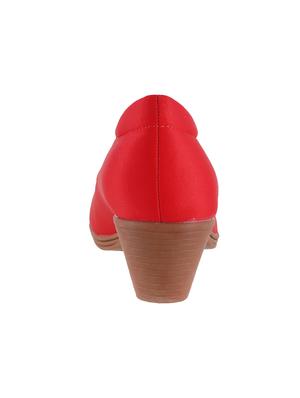red faux leather slip on formal shoes - 15339611 - Standard Image - 3