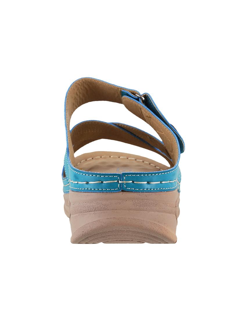 blue faux leather slip on wedges - 15339628 - Zoom Image - 3