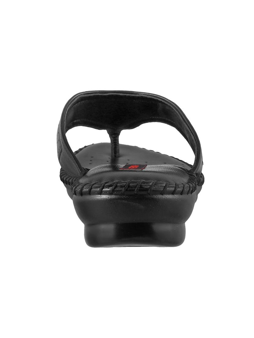 black leather slippers flip flops - 15339635 - Zoom Image - 3