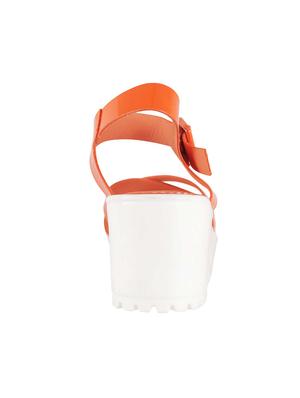 orange leatherette back strap sandals - 15339642 - Standard Image - 3