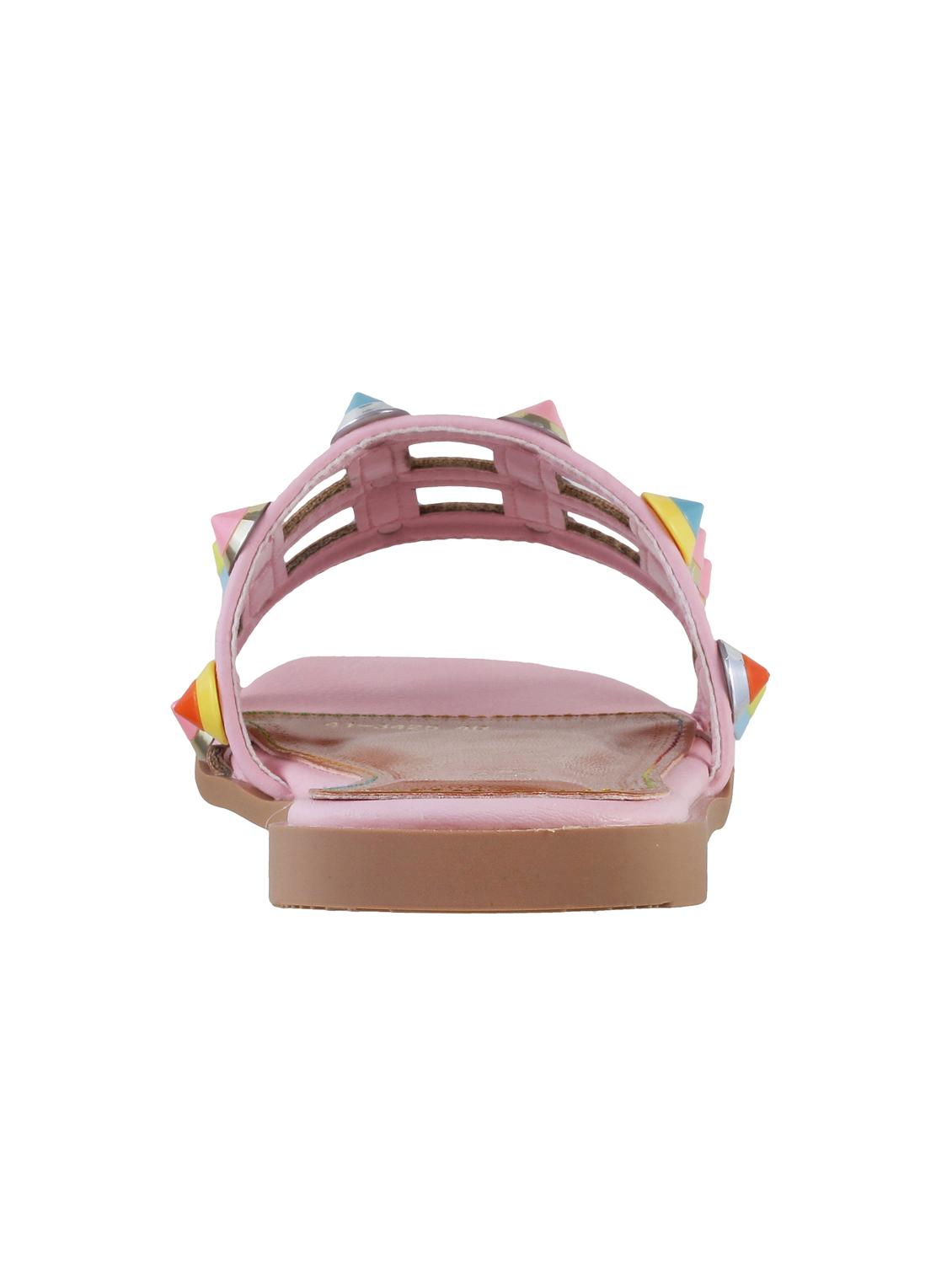 pink leatherette slip on sandals - 15339680 - Zoom Image - 3