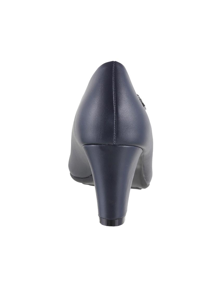navy leatherette slip on pumps - 15339691 - Zoom Image - 3