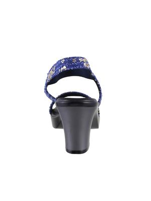 blue faux leather ankle strap sandals - 15339710 - Standard Image - 3