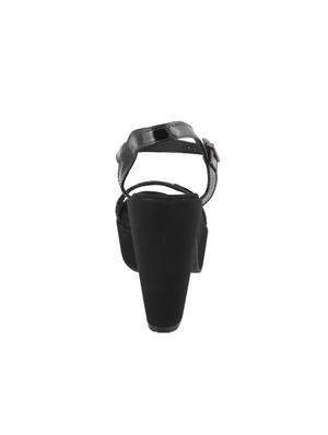 black leatherette ankle strap sandals - 15339764 - Standard Image - 3