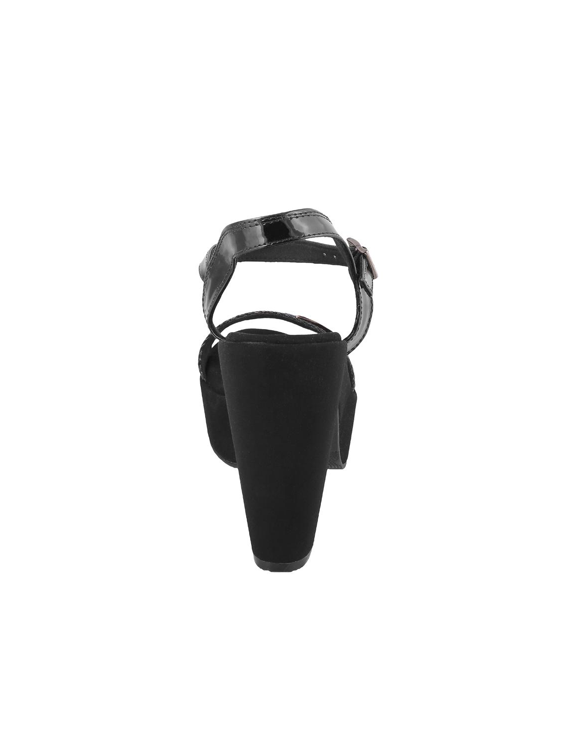 black leatherette ankle strap sandals - 15339764 - Zoom Image - 3