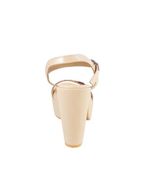 beige leatherette ankle strap sandals - 15339765 - Standard Image - 3
