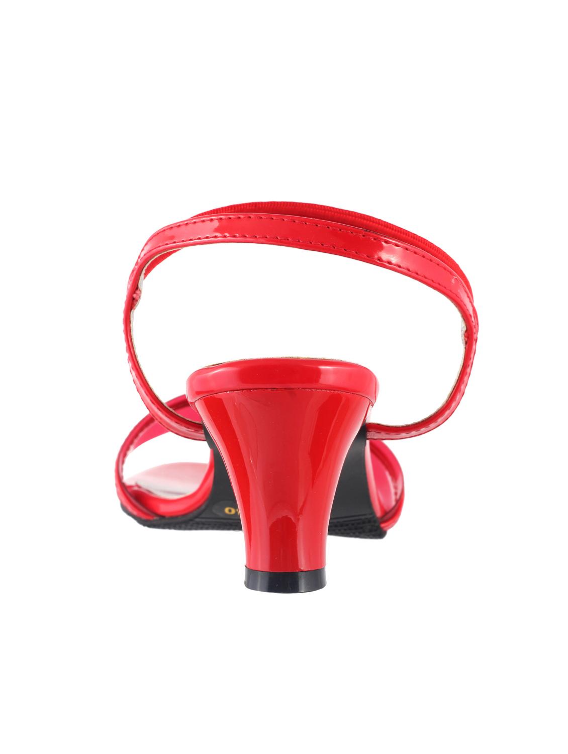 red leatherette ankle strap sandals - 15339784 - Zoom Image - 3