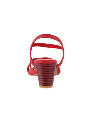 red leatherette back strap sandals - 15339790 - Standard Image - 3