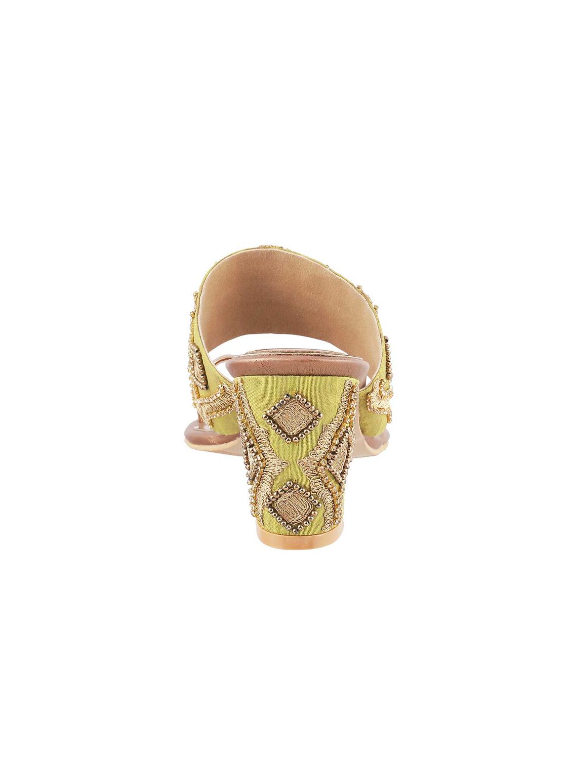 green metal one toe sandals - 15339919 - Zoom Image - 3