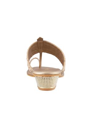 beige leatherette one toe sandals - 15339939 - Standard Image - 3