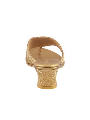 gold leatherette toe separator sandals - 15339944 - Standard Image - 3