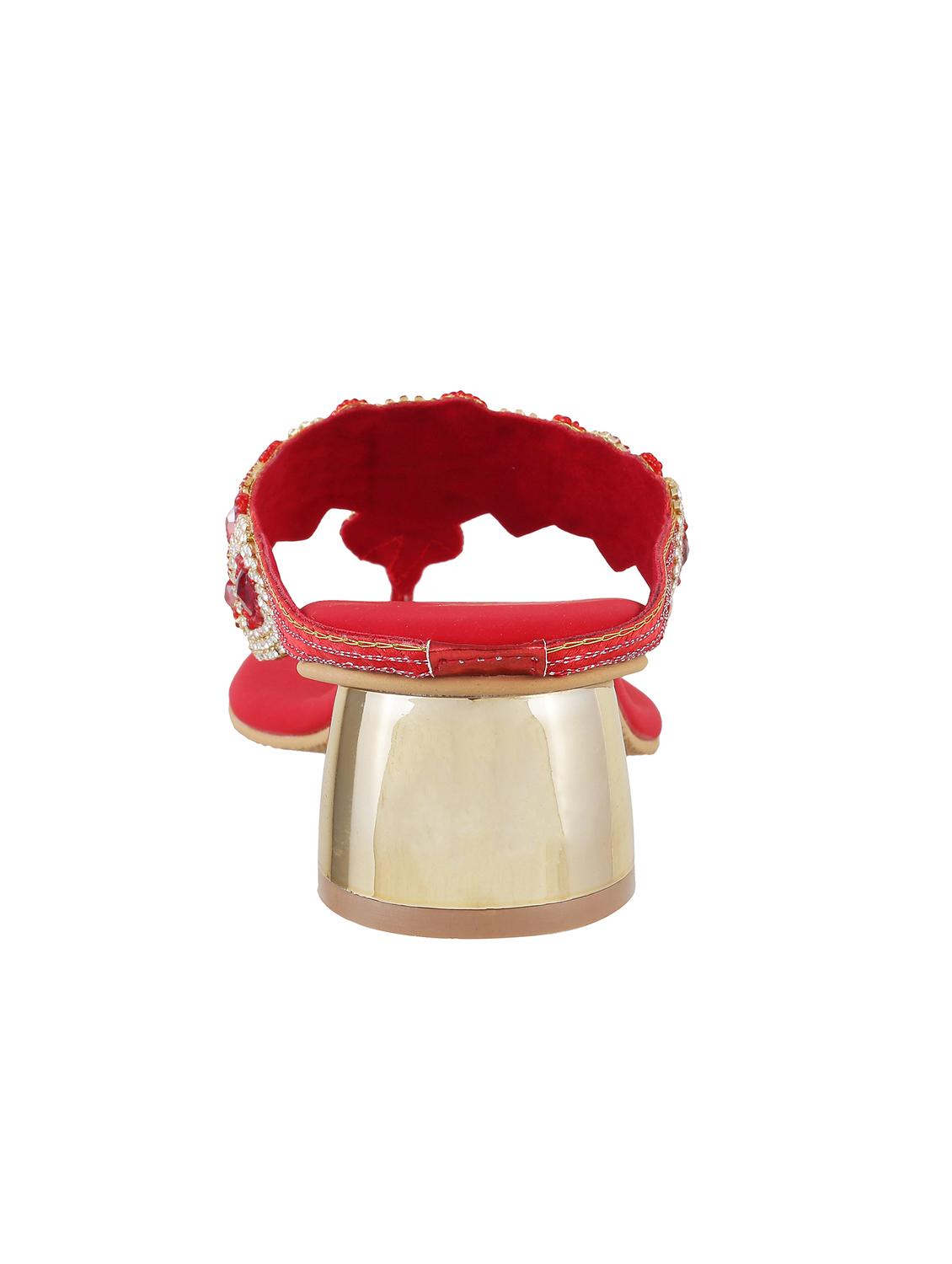 red leatherette toe separator sandals - 15339946 - Zoom Image - 3