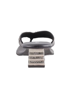 black leatherette toe separator sandals - 15339948 - Standard Image - 3