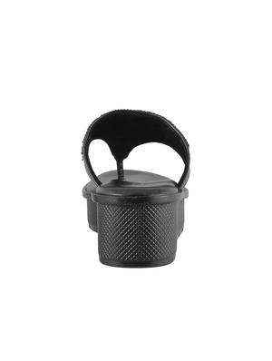 black leatherette toe separator wedges - 15340016 - Standard Image - 3