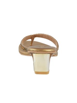 gold leatherette toe separator sandals - 15340020 - Standard Image - 3