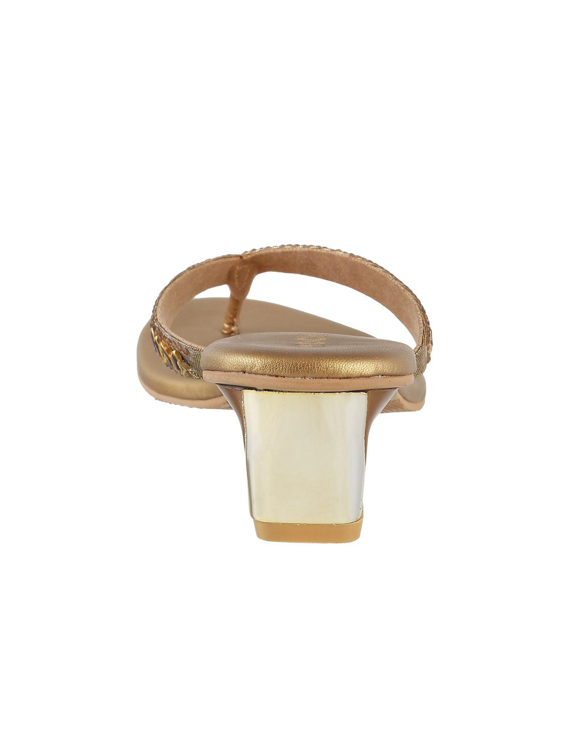 gold leatherette toe separator sandals - 15340020 - Zoom Image - 3