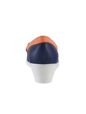 navy slip on wedges - 15340047 - Standard Image - 3