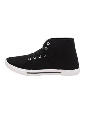 black Canvas lace up sneaker - 15340086 - Standard Image - 3