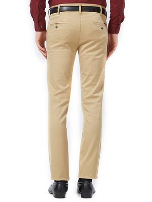 beige cotton flat front formal trouser - 15340096 - Standard Image - 3
