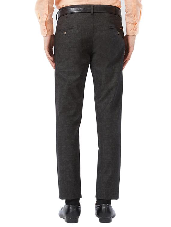 brown cotton flat front formal trouser - 15340104 - Zoom Image - 3