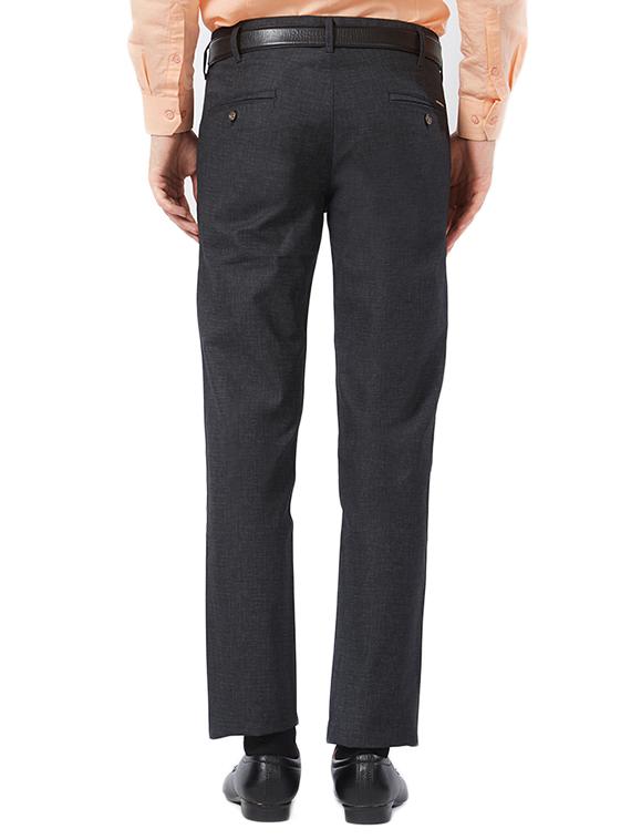 black cotton flat front formal trouser - 15340105 - Zoom Image - 3