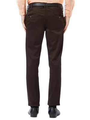 brown cotton flat front formal trouser - 15340108 - Standard Image - 3