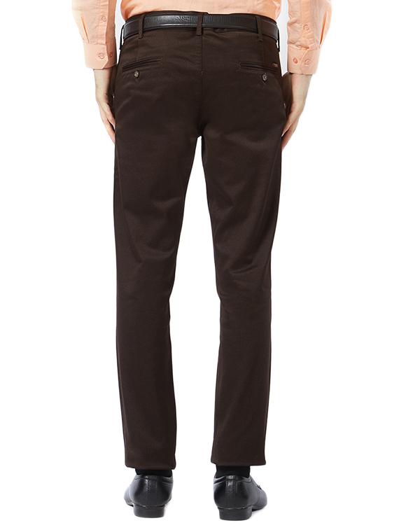 brown cotton flat front formal trouser - 15340108 - Zoom Image - 3