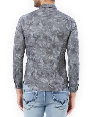 grey cotton casual shirt - 15340152 - Standard Image - 3