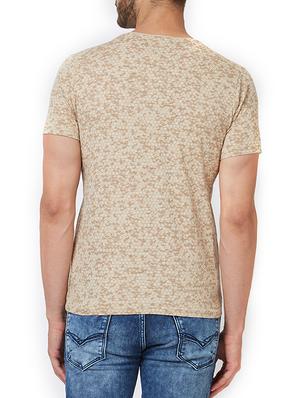 beige cotton all over print t-shirt - 15340177 - Standard Image - 3