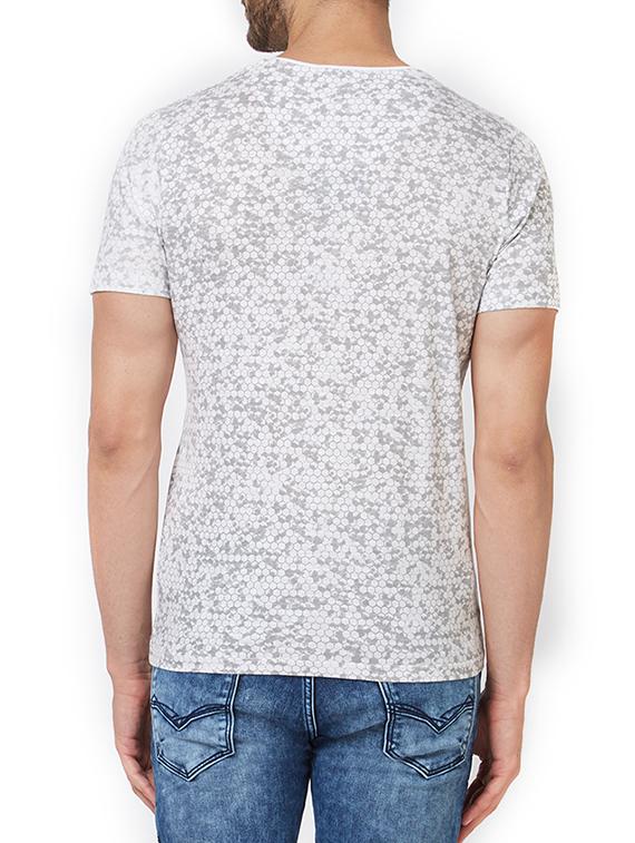 white cotton all over print t-shirt - 15340178 - Zoom Image - 3