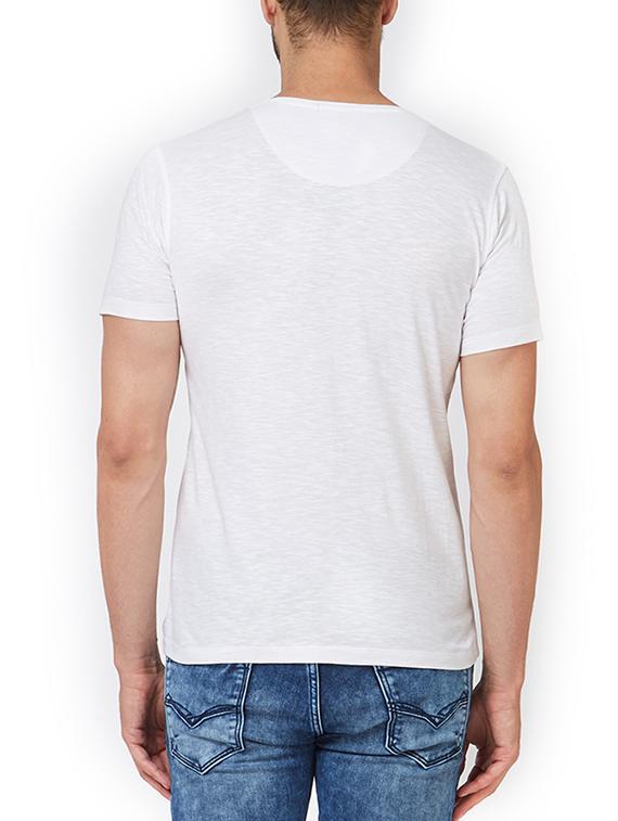 white cotton front print t-shirt - 15340180 - Zoom Image - 3
